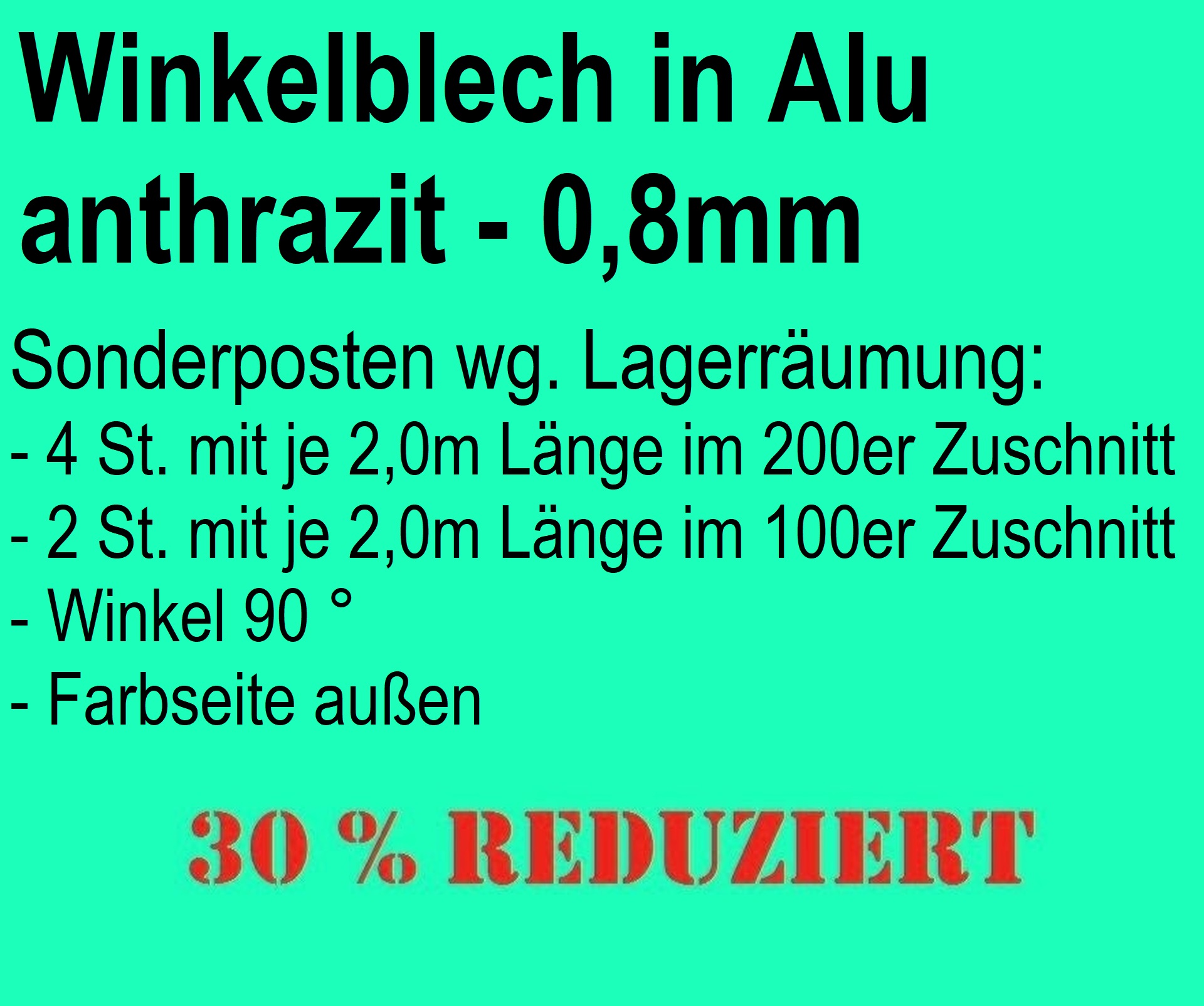 Restposten 12m Winkelblech Aluminium anthrazit