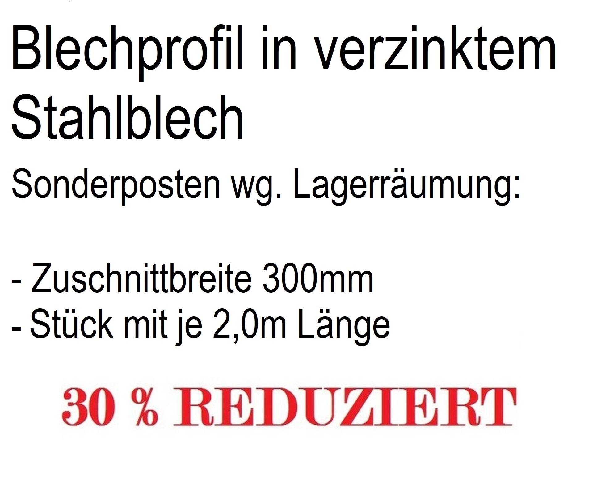 Restposten Ortgangwinkel Stahlblech verzinkt RAL9002